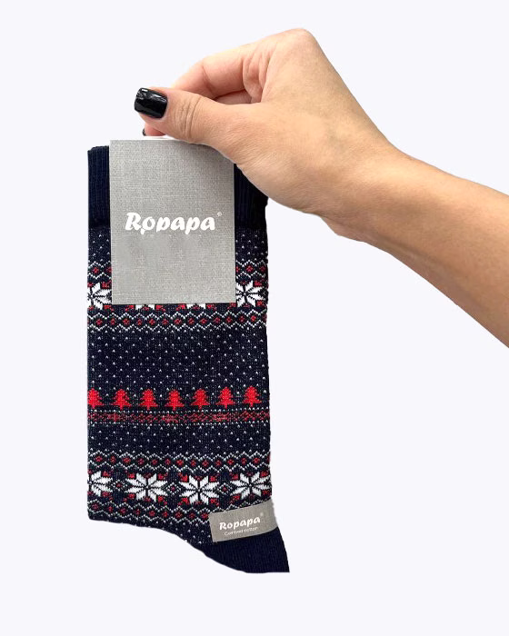 جوراب ساقدار طرح کاج زنانه ROPAPA